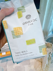 KR 韓國濟州雪綠茶園 Osulloc Tea Musuem / OSULLOC GREENTEA WAFERS CUBE / 濟州綠茶威化千層餅