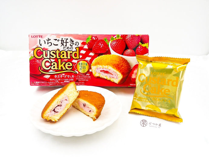 JP LOTTE Strawberries Custard Cake